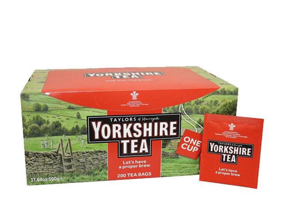 Yorkshire Tea Individually Wrapped Envelope Tea Bags – (Box of 200)